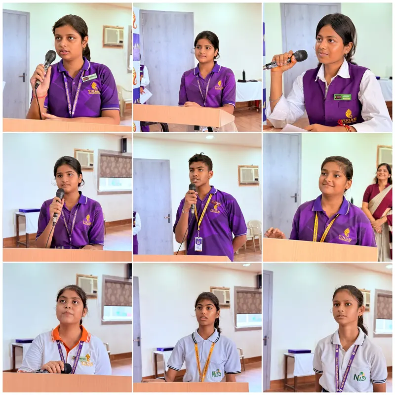 Yugam students putting their questions to the guest speaker during Samvaad Episode 18