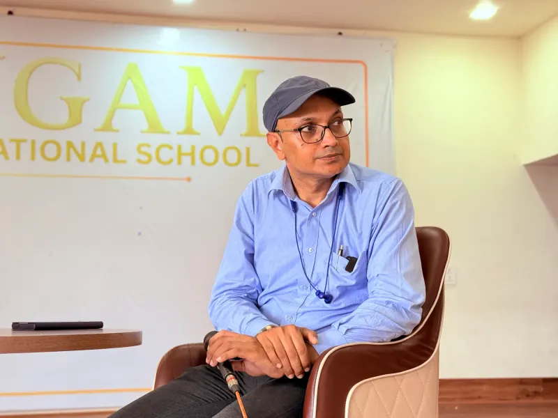 Dr Abhishek of IIT Kanpur during the Samvaad career podcast recording